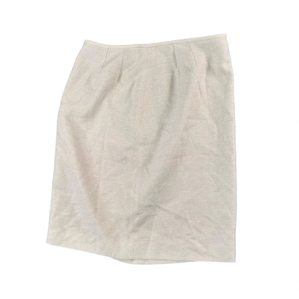 Gold Metallic‎ Textured Pencil Skirt 14P Larry Levine Petite Sparkle Work Chic